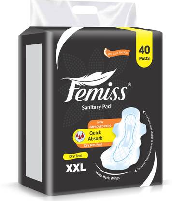 Femiss Extra dry feel overnight sanitary pads | XXL | Pack of 40| Sanitary Pad