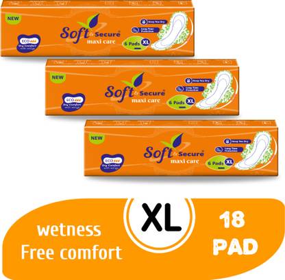 soft & secure Dry feel XL sanitary
pad, Soft & Rash free for Heavy flow sanitary pad Sanitary Pad