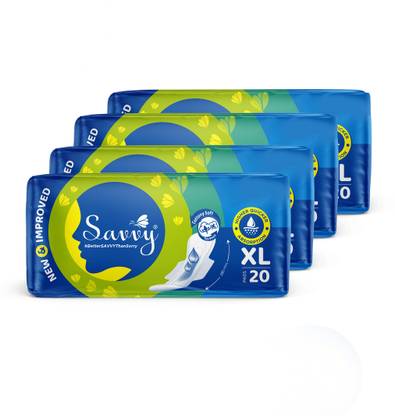 Savvy Maxi (XL-280mm) For Regular to Heavy Flow | Wider Wings| Absorption - Combo of 4 Sanitary Pad