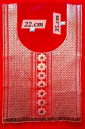 Pachrangi Sequin Net Fabric White(Base) 22cm+35cm embroidery Neck Gala dress throat1 piece Net Saree Falls