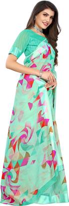 Gugaliya Applique Chanderi Cotton Blend, Art Silk Saree with Unstitched Blouse