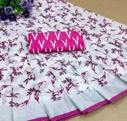 Solid Chanderi Cotton Linen Saree
