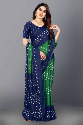Bandhani Tussar Silk, Chiffon Saree