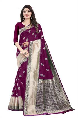 Woven Kanjivaram Jacquard, Pure Silk Saree