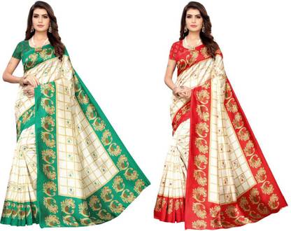 Patola Art Silk Saree with Unstitched Blouse