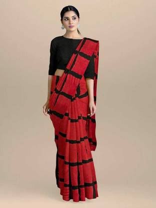 Blocked Printed, Color Block, Dyed, Floral Print, Printed Daily Wear Pure Cotton Saree