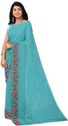 Aahana Creation Embroidered Bollywood Georgette Saree with Unstitched Blouse