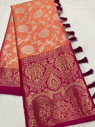 LeeliPeeri Designer Woven Daily Wear Silk Blend Saree with Unstitched Blouse