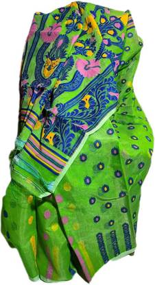 Printed Jamdani Cotton Silk Saree