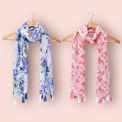 RiddleNeedle Printed Chiffon Women Scarf, Stole, Fancy Scarf