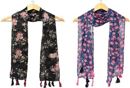 mss FASHION Printed Chiffon Women Scarf, Stole, Fancy Scarf