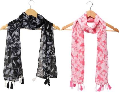 RiddleNeedle Printed Chiffon Women Scarf, Stole, Fancy Scarf