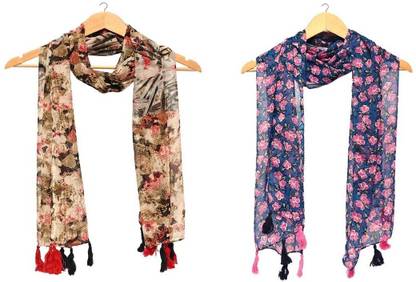 mss FASHION Printed Chiffon Women Scarf, Stole, Fancy Scarf