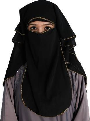 Nalmie Chiffon Solid Naqab