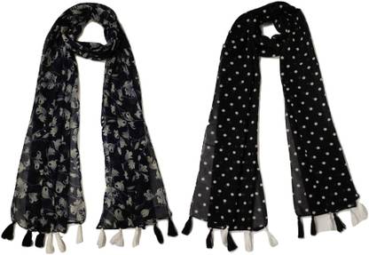 STYLESTORY Printed Chiffon Women Scarf, Stole, Fancy Scarf