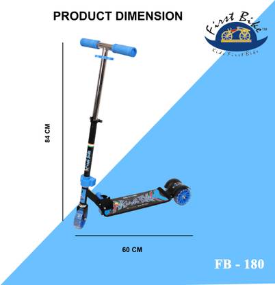 FirstBIKE Scooter with Bell and Height Adjustable Handle for Kids 3 to 15 Years Kids Scooter