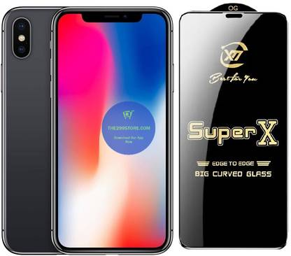 Crunk Edge To Edge Tempered Glass for Apple iPhone X, Super X Edge Glass, Super X Tempered Glass, Super X Screen Protector