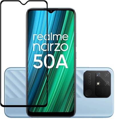 1DOLLAR Edge To Edge Tempered Glass for Realme Narzo 50A Prime-Anti-Fingerprint, Waterproof, Oil-resistant, Bubble-Free, Anti-Static with Full Screen Coverage & Easy Installation(with Easy Installation Kit)