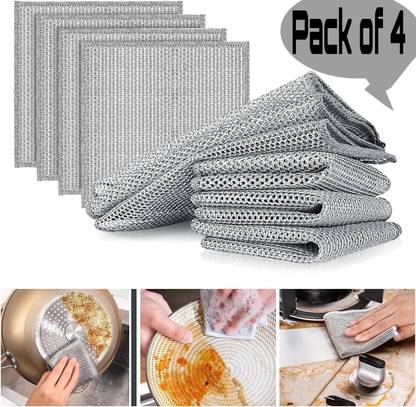 ABlue Clipper Non-Scratch Wire Dishcloth & Cleaning Brush,Multipurpose Wire Dishwasher Rag Scrub Pad