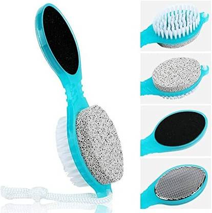 JKB TRADERS 4 in1 Pedicure Paddle Brush with Pumice Stone ,PACK OF 1