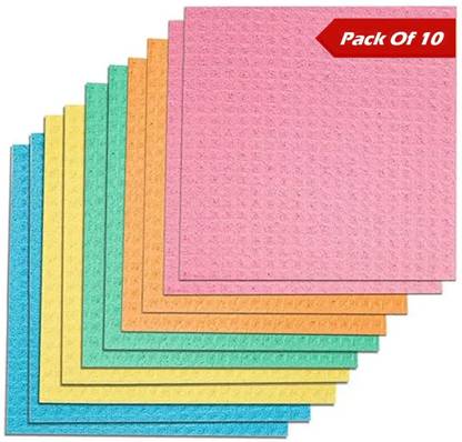 ShopiMoz Home Cellulose for Home & Kitchen Multipurpose Use Wet and Dry Microfiber, Sponge Cleaning Cloth