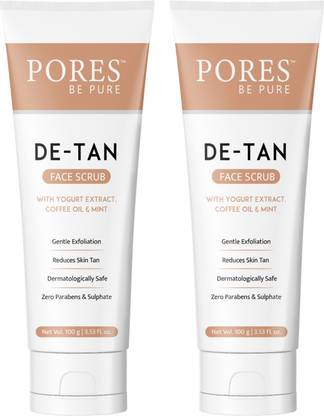 PORES BE PURE De-Tan Face Scrub | Blackhead, Tan Removal & Healthy Soft Smooth Skin | Scrub
