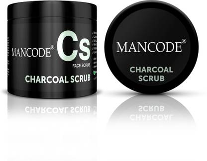 MANCODE Charcoal Face Scrub for Deep Cleansing & Exfoliation, Removes Dirt Scrub