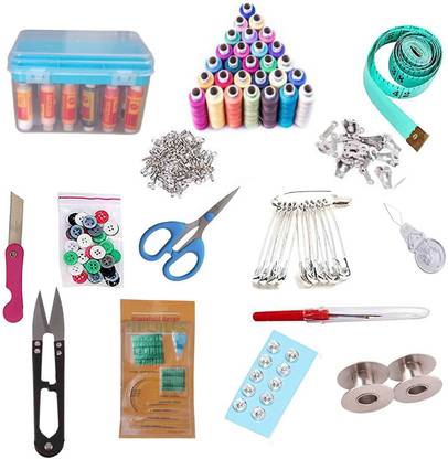 Three Mask Sewing Thread and Storage Box -thread,measuring tape,needle etc Sewing Kit