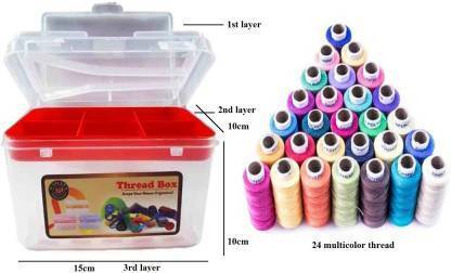 deleemoonts Sewing Thread and Tailoring Accessories Storage Box Multicolored Thread Sewing Kit