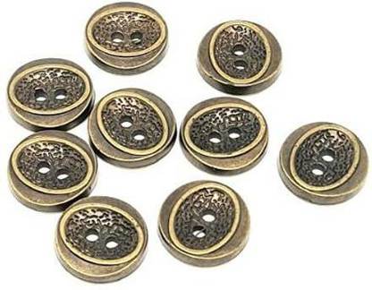 REENA Bronze Small Oval Shape 10pc Fancy Synthetic Resin PVC Material Button Designer Buttons for Coats Shirts Blazers (Bronze Small Oval Shape 10pc)Bronze Plastic Buttons