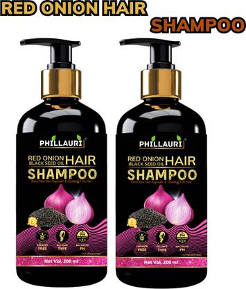 Phillauri Red Onion Shampoo with Red Onion Black Seed Oil Extract for Smooth Hair