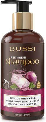 bussi Red Onion & Black Seed Hair Shampoo with Red Onion Oil, Argan oil, Jojba Oil , Almond Oil Extracts - No SLS/Sulphate, Silicon, Paraben