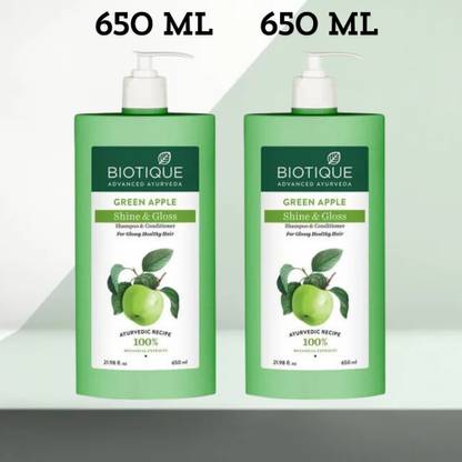 BIOTIQUE green apple shampoo-650ml*2
