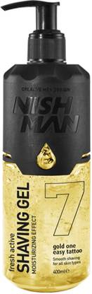 Nishman Shaving Gel - Gold | Moisturizing Effect | Non-Foaming Gel | All Skin Type