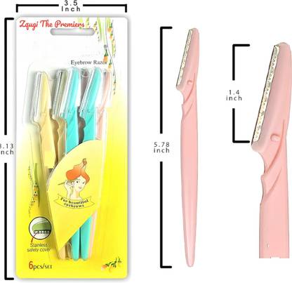 Zqugi THE Premiers Eyebrow , Neck, Face, Upper Lips Shaper Shaver Disposable Razor, Men & Women