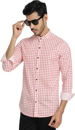 Men Checkered Casual Red, White Shirt