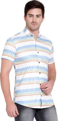 Men Striped Casual Black Shirt