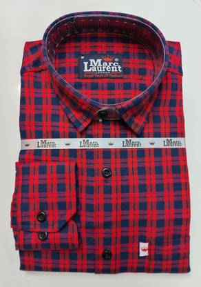 Men Checkered Casual Blue Shirt