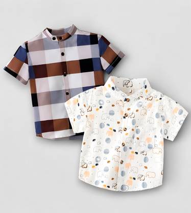Boys Checkered Casual Multicolor Shirt