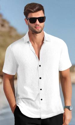 TRIPR Men Solid Casual White Shirt