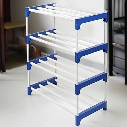 Plexus enterprises 4 LAYER PVC PIPEchappal stand & slippers stand for home collapsible Metal Collapsible Shoe Stand