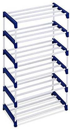 BRANTOX Shoe Rack Stand Plastic Blue 6 Step Plastic Collapsible Shoe Stand