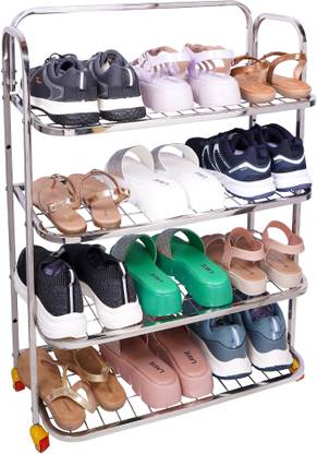 logenta Stainless Steel Multipurpose Stand for shoes Metal Shoe Rack