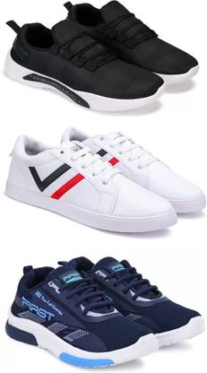Gorofy Sport Shoe LaceUp Lightweight Multicolour Running Shoes For Men Pack Of 3 Running Shoes For Men