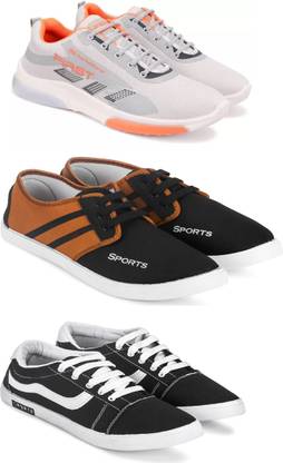 Gorofy Gorofy Sport Shoe LaceUp Lightweight Multicolour Running Shoes For Men Pack Of 3 Running Shoes For Men