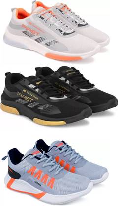 Pennon Sport Shoe LaceUp Lightweight Multicolour Running Shoes For Men Pack Of 3 Running Shoes For Men