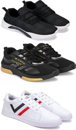 Pennon Sport Shoe LaceUp Lightweight Multicolour Running Shoes For Men Pack Of 3 Running Shoes For Men
