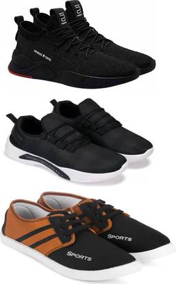 Pennon Sport Shoe LaceUp Lightweight Multicolour Running Shoes For Men Pack Of 3 Running Shoes For Men
