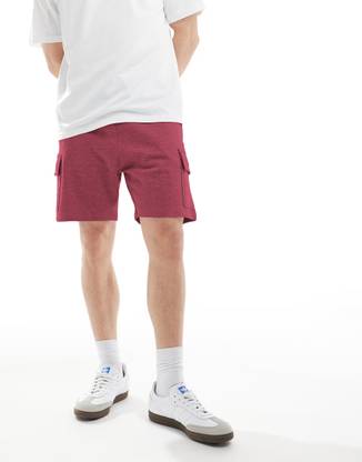 GYRFALCON Solid Men Maroon Cargo Shorts