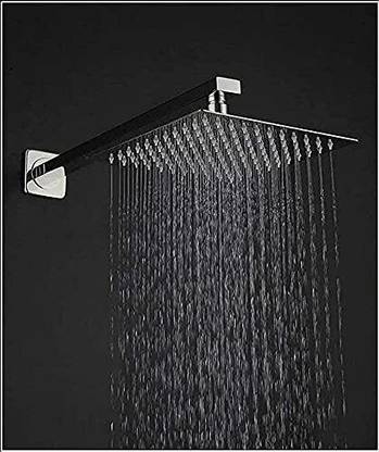 HOME13 Premium 8"x"8 Heavy SS Ultra Slim Rain Shower Head with 15inch Square Arm Shower Head